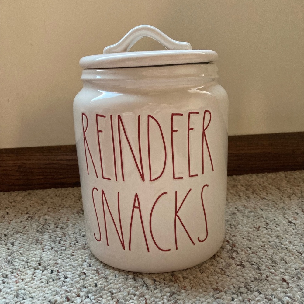 Rae Dunn Reindeer Snacks Canister 🎅 🦌